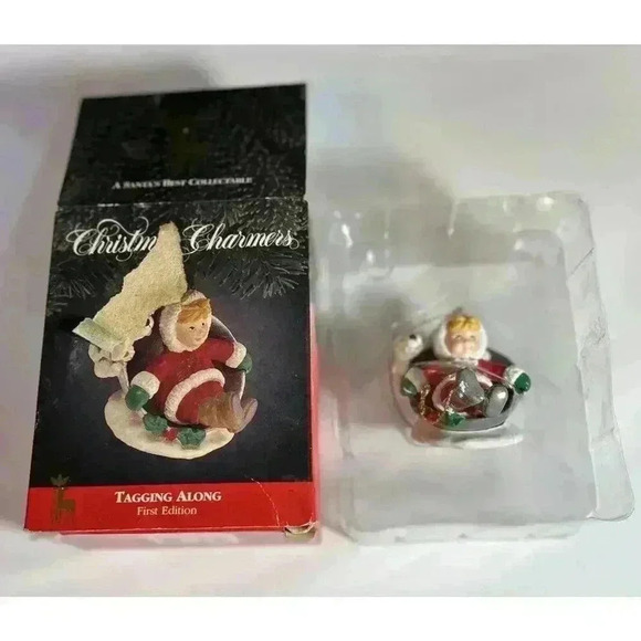 Christmas Charmers “ Tagging Along” Ornament- New In Open Box 1991 - Picture 1 of 9